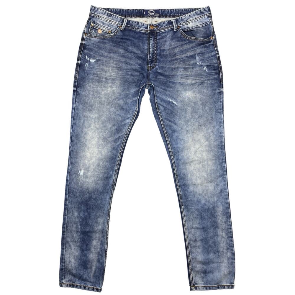 Springfield Jeans Men’s 38x34 Blue Denim Straight Fit Worn Fade
